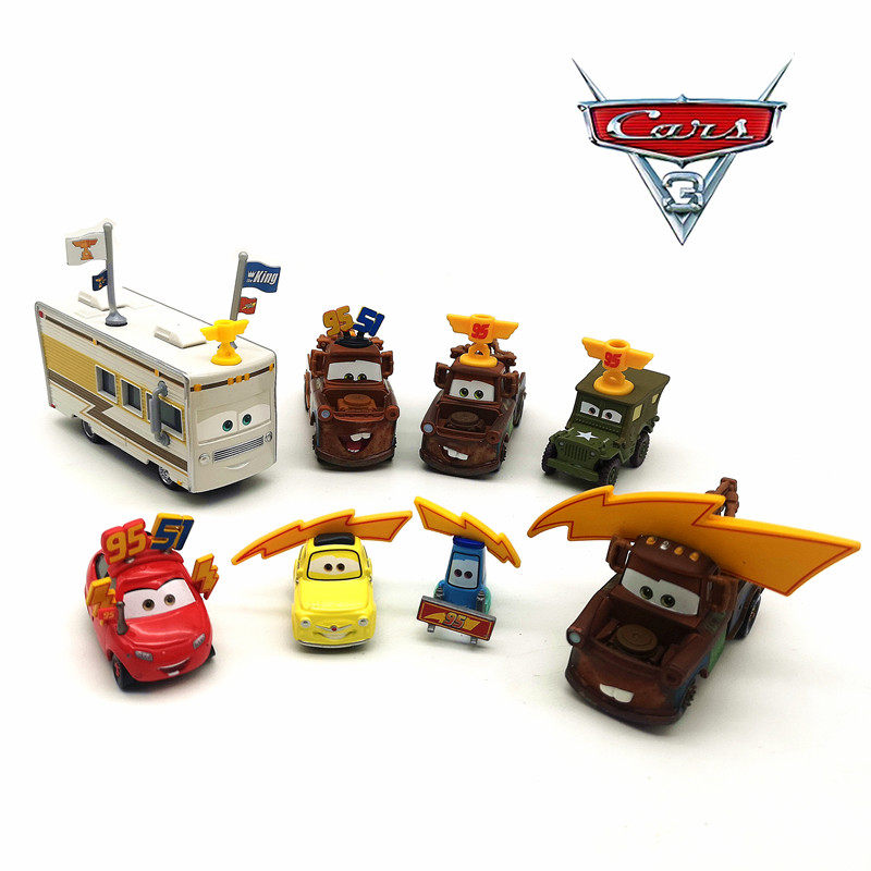 美泰汽车总动员玩具车麦昆的忠实粉丝赛车总动员奖杯板牙合金车