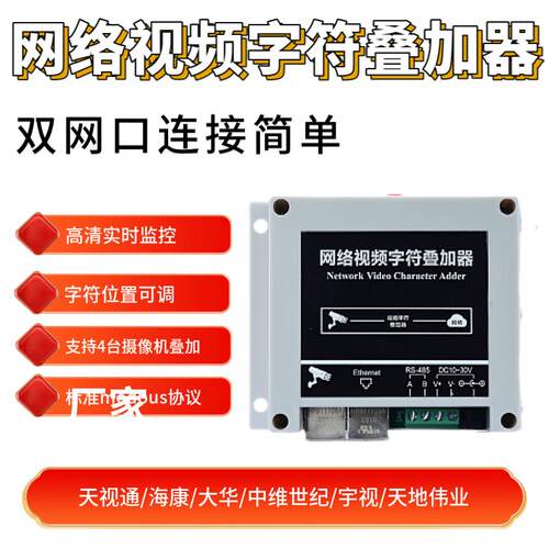 modbus网络摄像头视频字符叠加器扬尘监测系统数据温湿度大棚仓库
