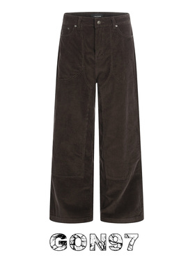 GON97 美式复古老钱风灯芯绒阔腿裤男女潮流显瘦宽松直筒休闲长裤