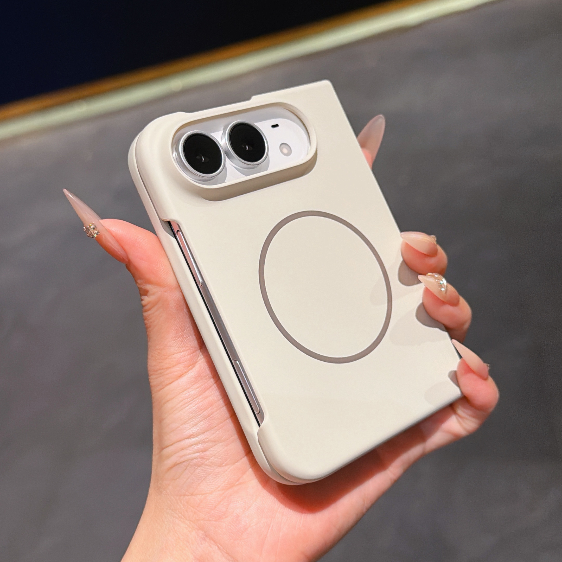 适用苹果iPhone Duo折叠屏手机壳磨砂肤感iphone Duo阔折叠保护套Magsafe磁吸充电ip18duo前框后盖创意潮外壳