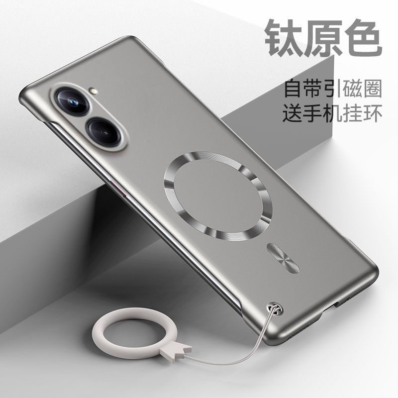 适用Realme真我10Pro手机壳Realme10新款无边框10Pro+半包防摔后壳oppo超薄金属漆硬壳RMX3615磁吸保护套男女