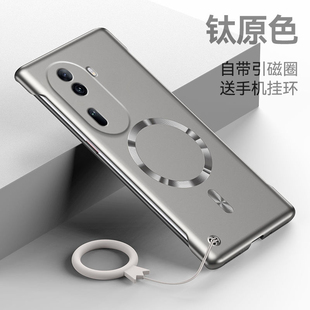 适用oppoReno11手机壳新款Reno11Pro磁吸无边框oppo超薄金属漆PJH110裸机感半包PJJ110防摔0pp0保护套男女款