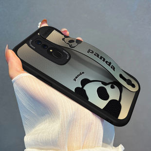 适用OPPOA9手机壳腕带趴趴小熊猫OPPOK10/K9镜头全包K11女新款卡通A5/A7软硅胶A11S高级K5K3K7支架X保护套PRO