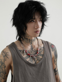 LOVE 原创手作朋克风y2k高级设计串珠项链 红牙 WAR