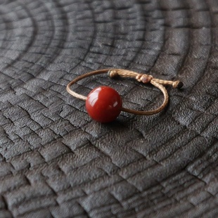 爆款 大仙 单珠散珠南红戒指女小众设计2025新款 晨曦 串儿
