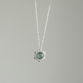 大仙 危料翡翠项链925银锁骨链小众设计精致新中式 串儿 萤光