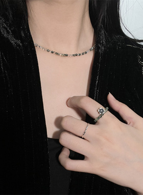 天然水草玛瑙串珠项链