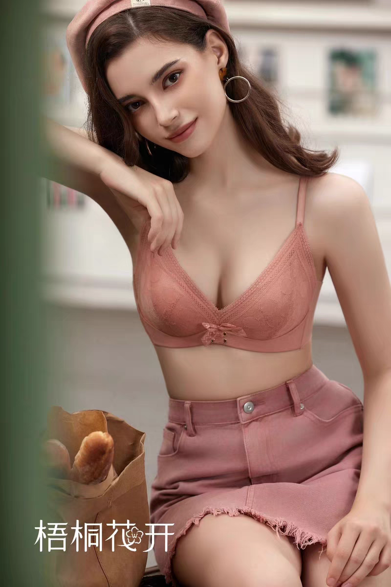 梧桐花开新品HN24618无钢圈内衣三角杯小背心时尚甜美薄款女文胸