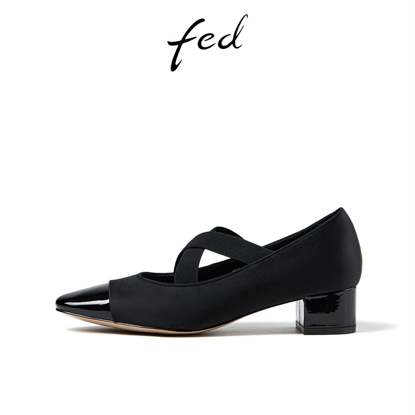fed女鞋春季气质牛皮尖头