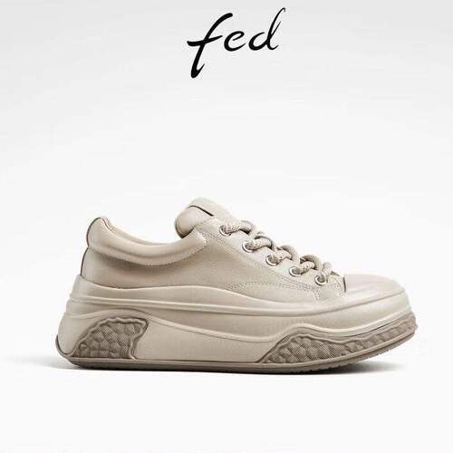 FED时尚休闲鞋秋季新款女鞋复古板鞋松糕鞋运动鞋女款D0813-YA155