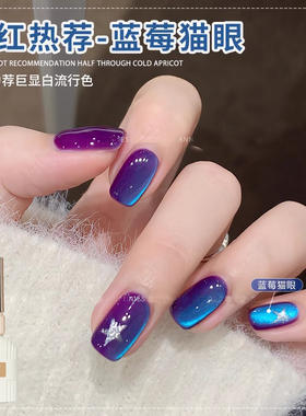 2026年新款特调金橘金光蓝莓猫眼胶显白百搭色指甲油胶美甲店专用