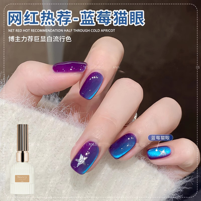 2025年新款特调金橘金光蓝莓猫眼胶显白百搭色指甲油胶美甲店专用