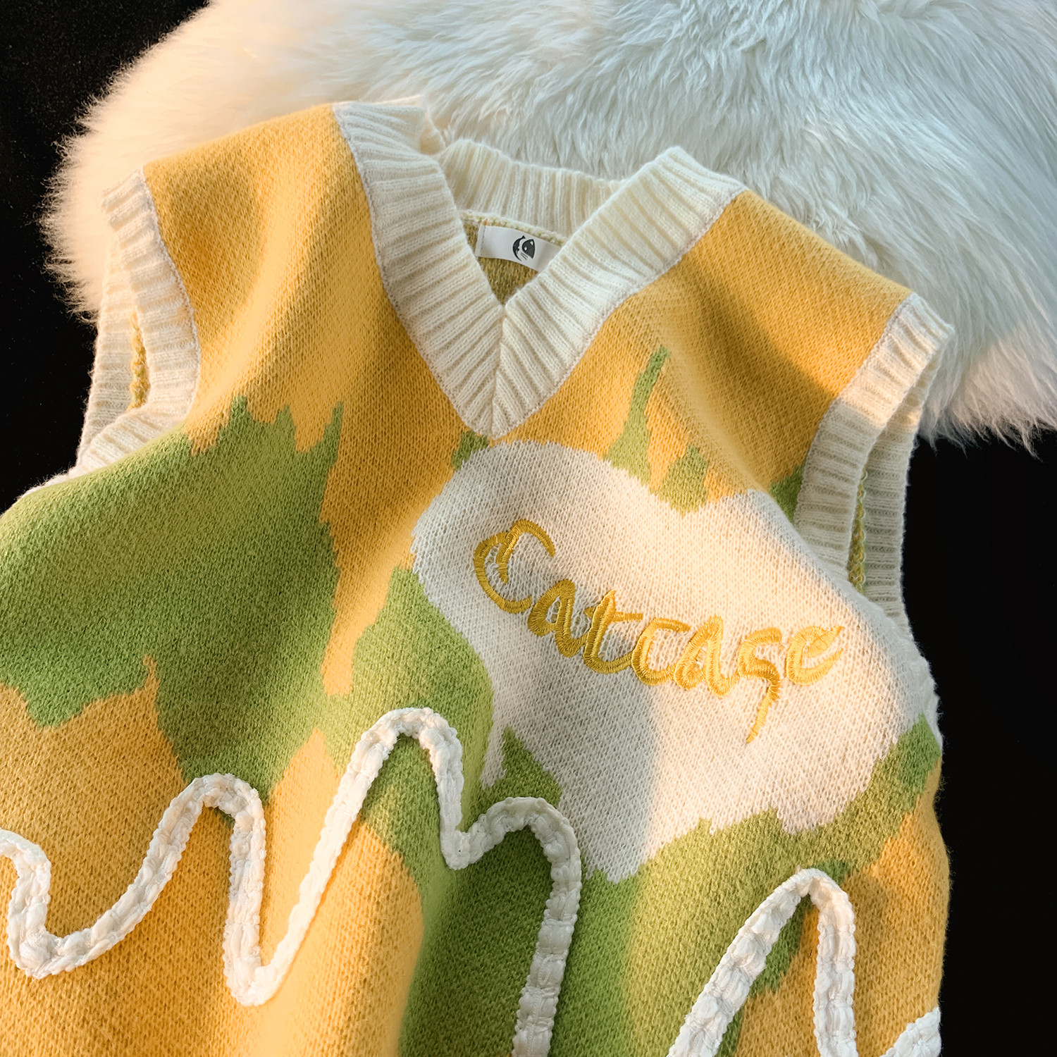 JIANYINZ设计感不规则针织衫马甲