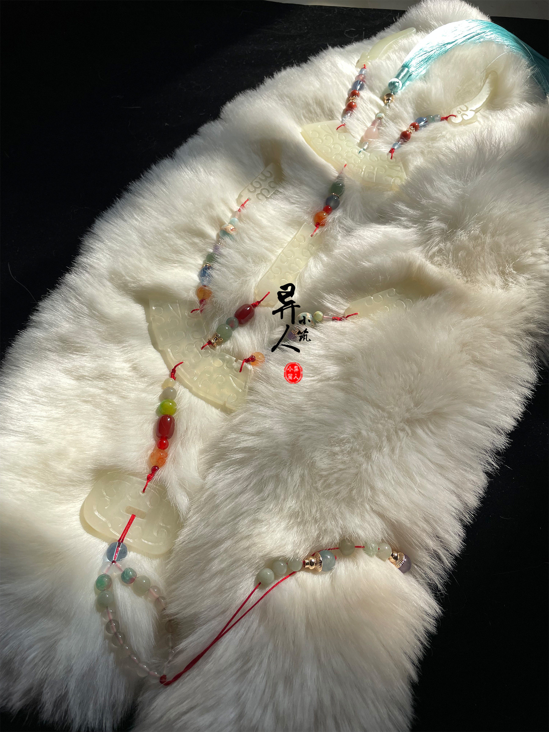 古风仿先秦曲裾天然岫玉禁步男长款玉石腰佩汉服流苏宫绦道袍配饰