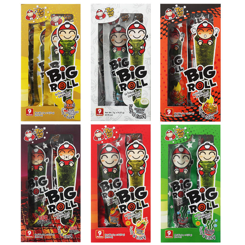 泰国进口老板仔海苔卷儿童原味烤紫菜即食海苔脆好丽友原味零食
