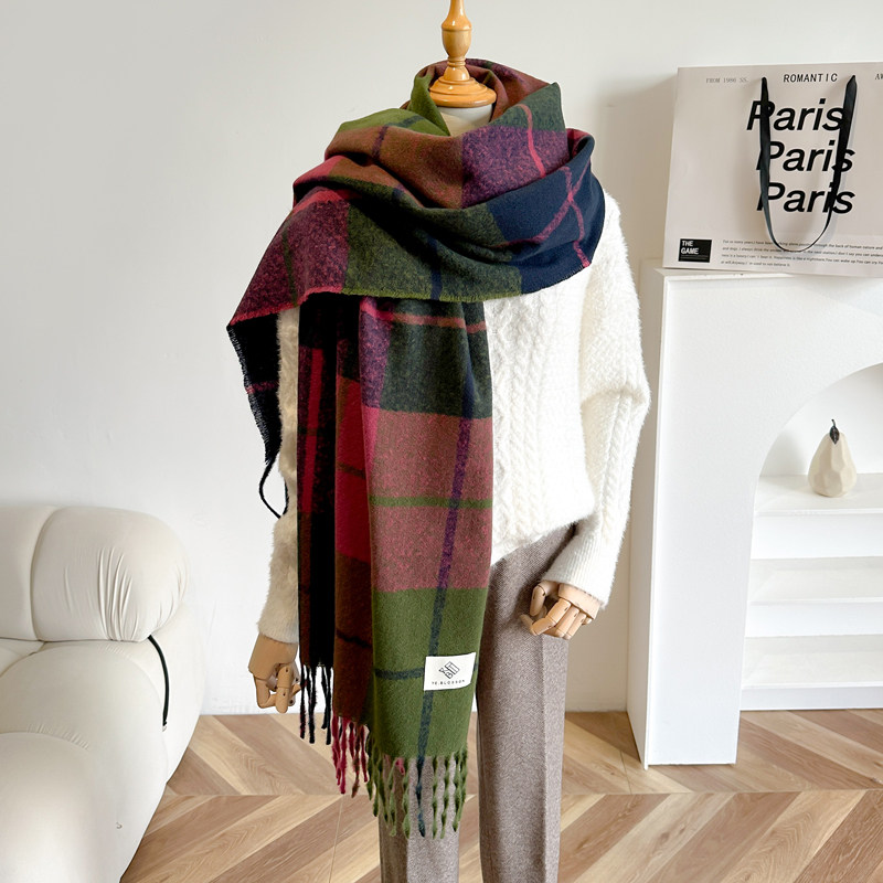 格子围巾女生秋冬季圣诞节加厚仿羊绒围脖披肩两用毛绒流苏学院风,服饰配件/皮带/帽子/围巾,围巾/丝巾/披肩,淘宝优惠券,粉丝福利购,淘宝优惠卷