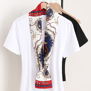 小长条丝巾女春秋夏季配饰脖子搭配白衬衫职业西装薄围巾飘带领带