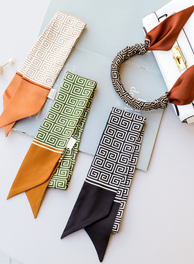 细窄长条小丝巾女绑包包丝带提手柄手提包缠带飘带装饰配件保护套