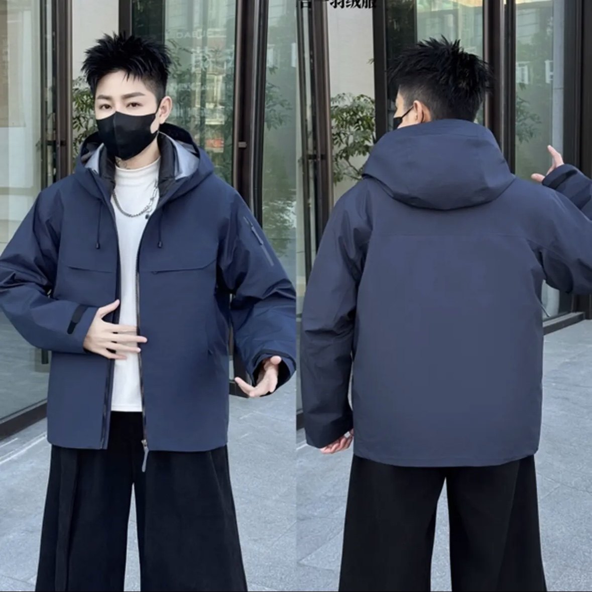 【平替无标三合一羽绒服冲锋衣】男士户外内胆可拆轻奢潮品连帽