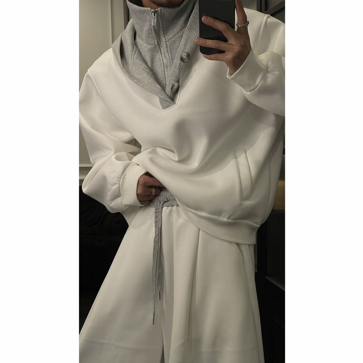 龙刀刀2026春季新品慵懒感美式时尚套装假两件连帽上衣弯刀长裤男,男装,休闲运动套装,淘宝优惠券,粉丝福利购,淘宝优惠卷