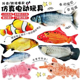 星星 鱼鱼虾宠物玩具充电包邮仿真逗鱼的猫 电动会 一件 usb跳动