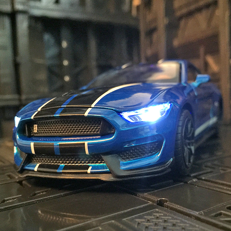 1:32仿真福特野马谢尔比眼镜蛇合金汽车模型金属gt350超跑玩具车