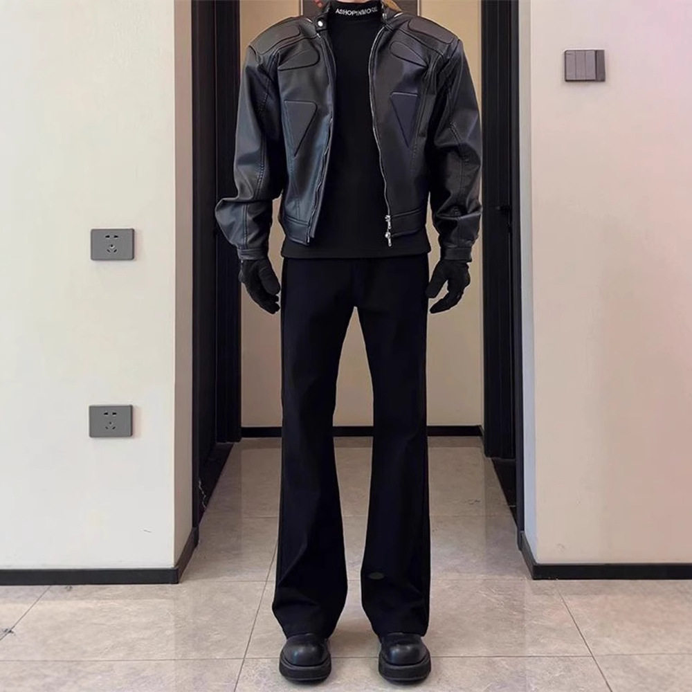 cleanfit弯刀微喇西裤男款春秋垂感黑色显瘦裤子高个子休闲直筒裤