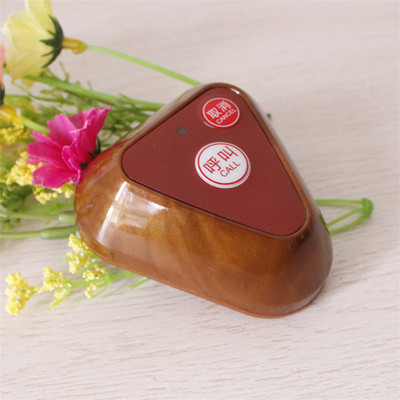 木纹三角型2键按钮美食街月子中心医院咖啡厅二键无线呼叫器分机