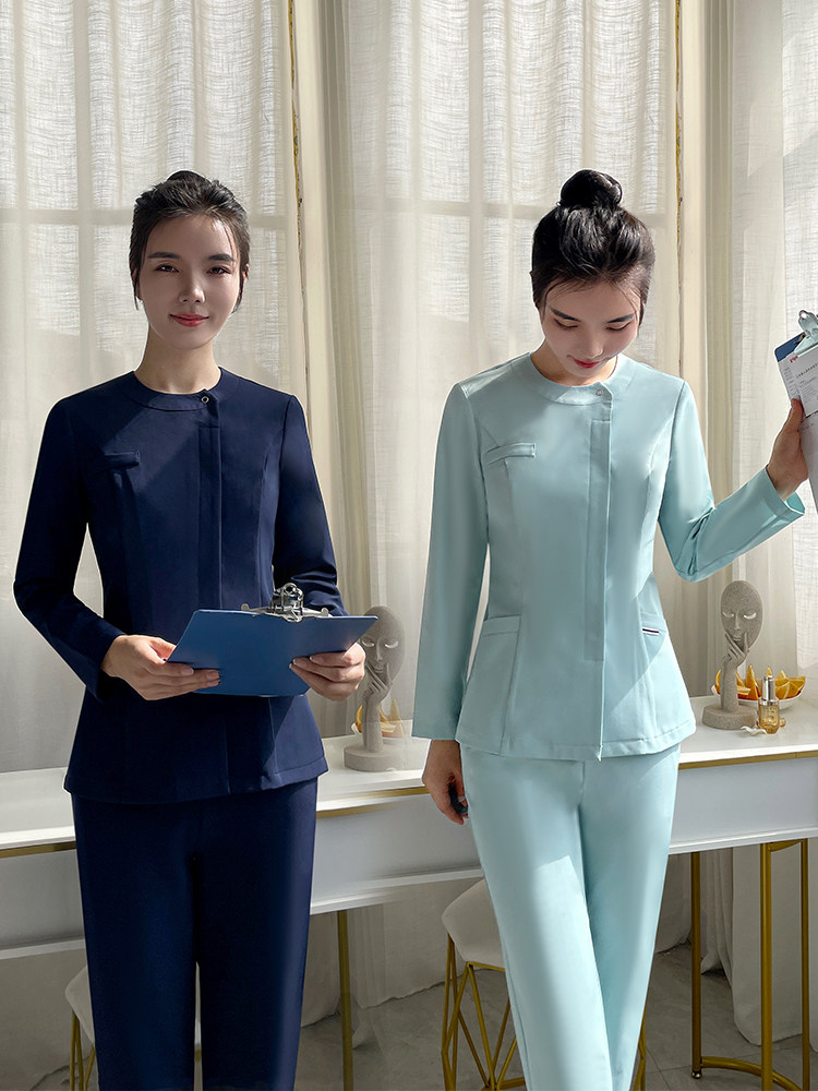 NURSE UNIFORMS SPLIT LONG SLEEVES WOMENS ANTI-STATIC CONFINEMENT NURSES NURSING CLOTHES BEAUTY SALONS DENTISTS AND DENTISTS WORK CLOTHES ARE HIGH-END