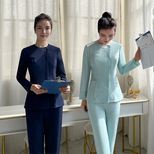 护士服分体长袖女防静电月嫂护理服美容院牙科口腔医生工作服高端