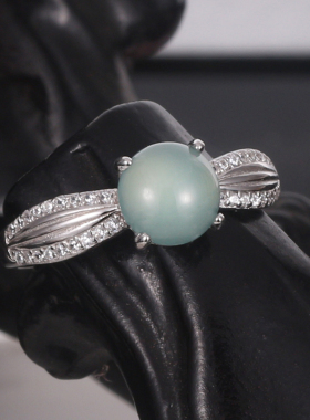 天然翡翠珠宝冰种气质戒指女