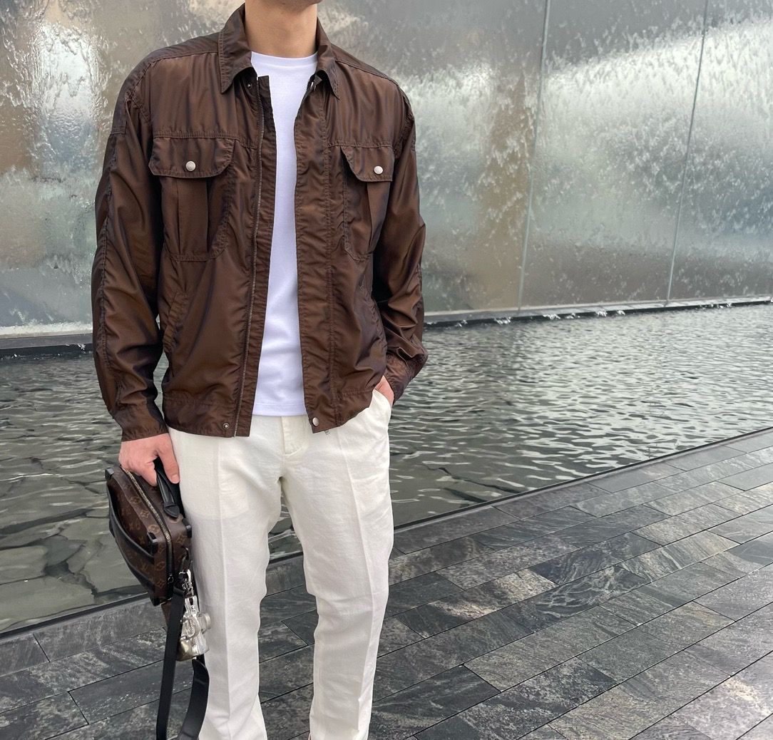 S2025自主品牌新款男士军旅休闲夹克古铜夹克风衣外套宽松男装尼p