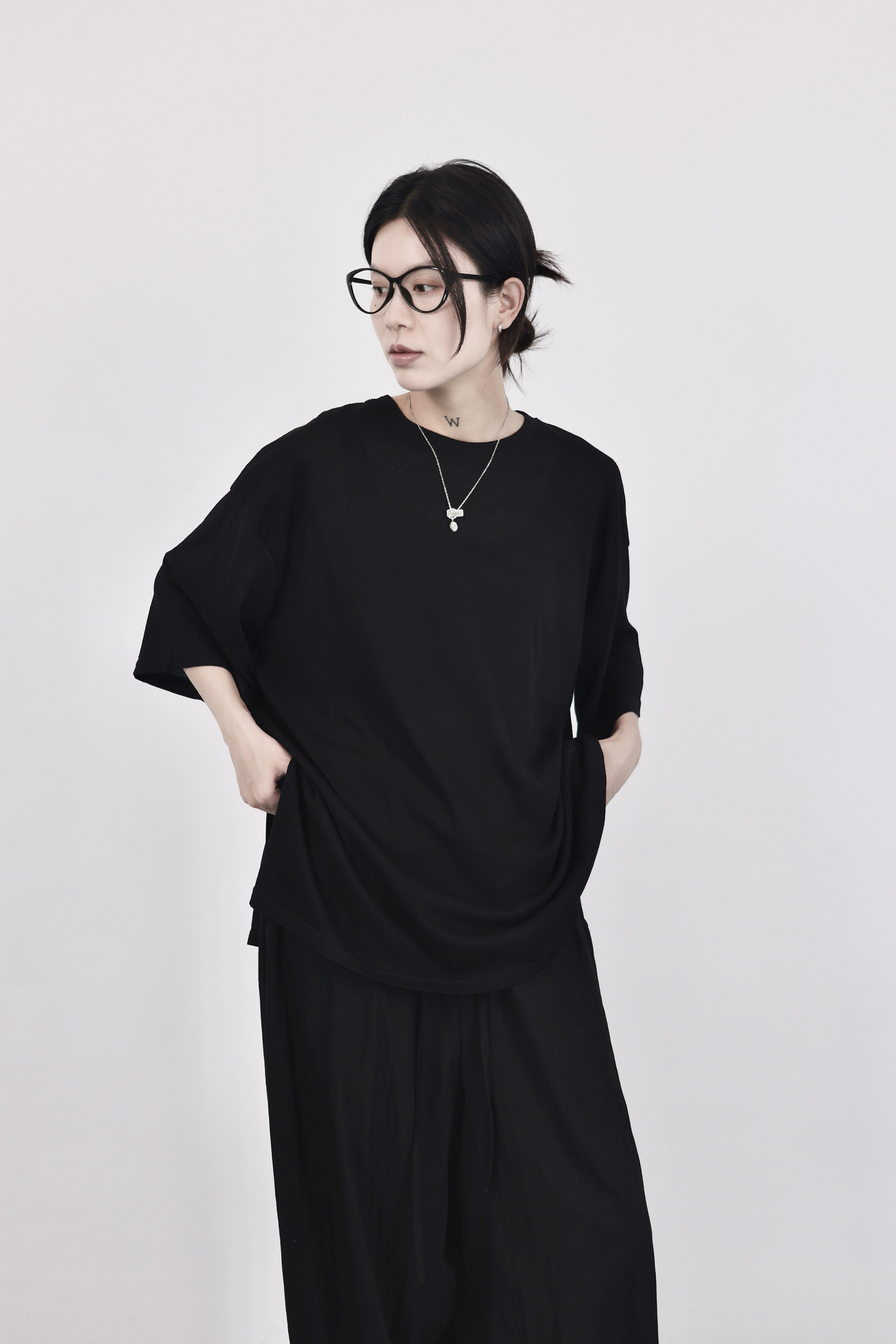 竹节棉宽松T恤女简约夏季新款潮流图片