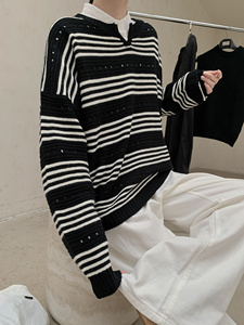 8234P条纹毛衣女图片
