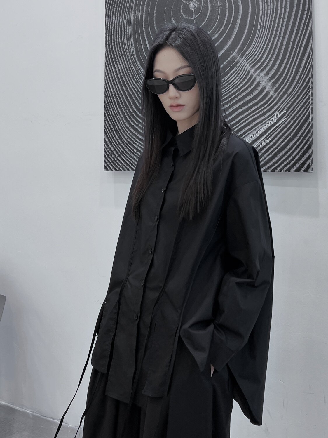 3067P70暗黑设计款衬衫女长袖,女装衬衫,钱塘801（原钱塘901）