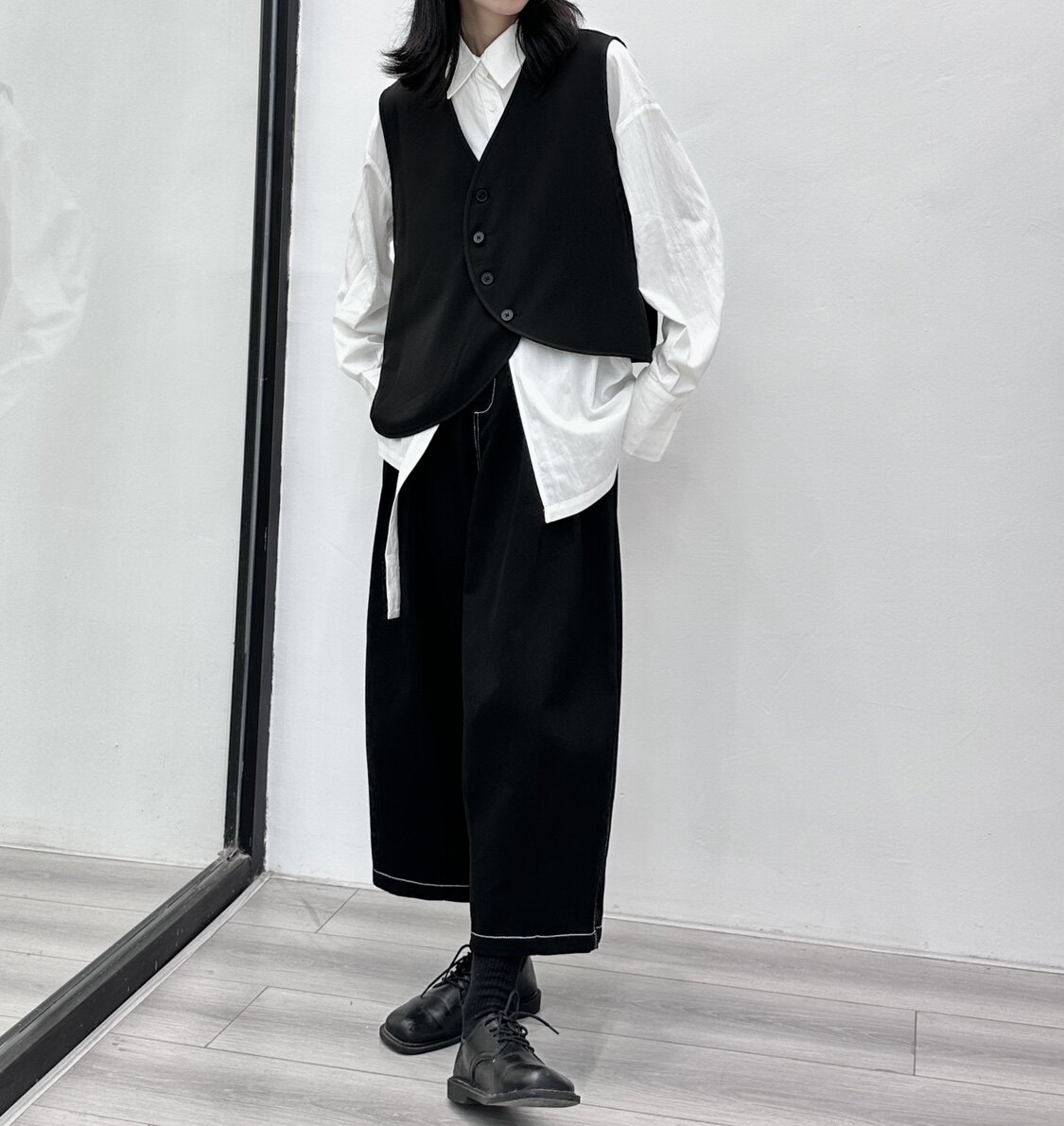 3025P75暗黑设计款长裤女明线设计秋冬新款,女装休闲裤,钱塘801（原钱塘901）