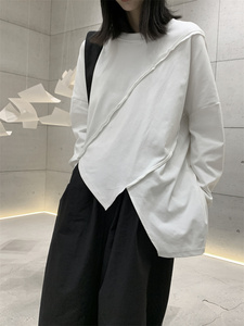 2117-2P60暗黑不规则设计款长袖T恤图片