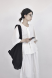 设计感山本日系圆领短袖衬衫女宽松显瘦百搭休闲衬衣2025春夏新款，女装衬衫，钱塘801（原钱塘901）