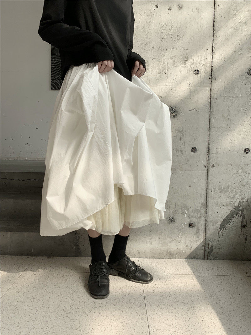 2119P90松紧白色半身裙蓬蓬裙,女装半身裙,钱塘801（原钱塘901）