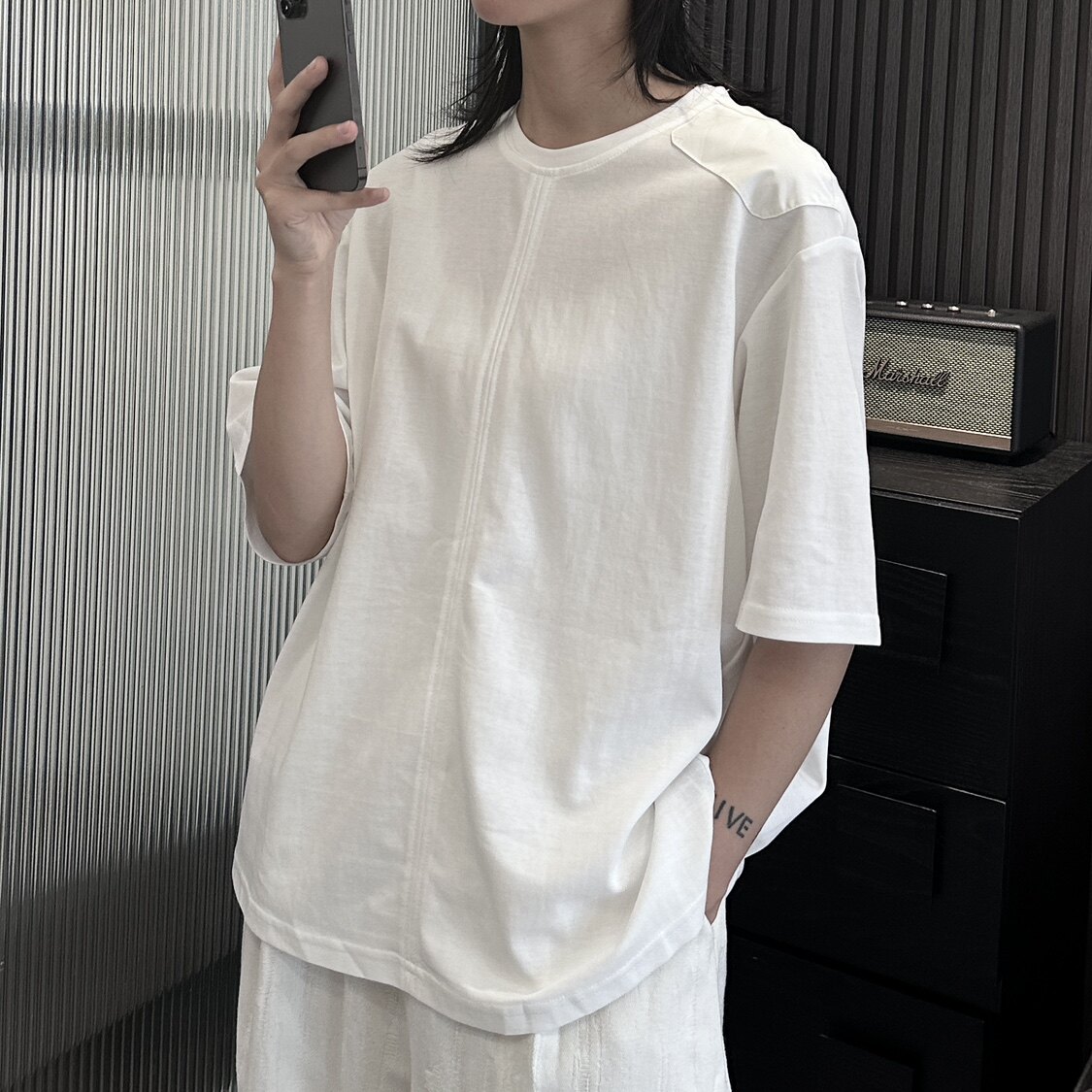3080P50暗黑设计款短袖女夏季宽松版,女装T恤,钱塘801（原钱塘901）