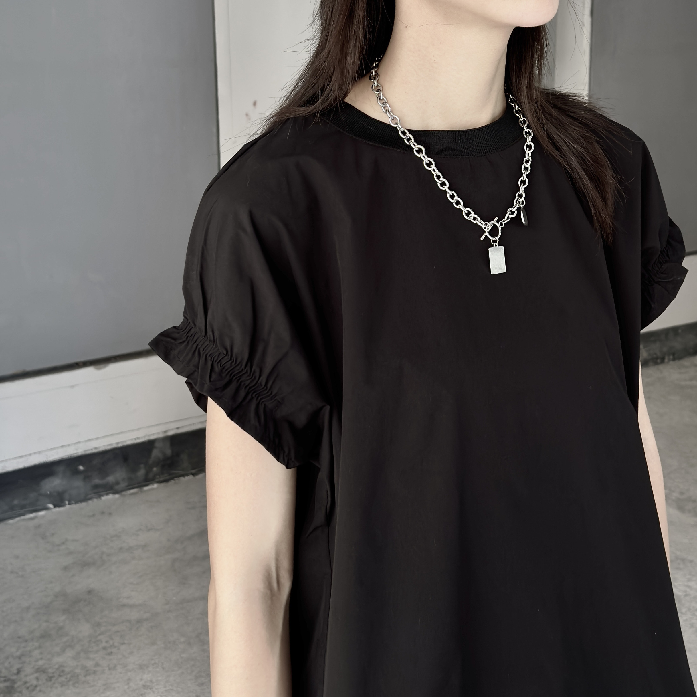 3093P60暗黑设计款短袖衬衫,男装衬衫,钱塘801（原钱塘901）