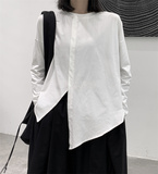 暗黑风圆领宽松型长袖T恤内搭套装春季白色长款纯色春秋休闲百搭，商品下架区，钱塘801（原钱塘901）