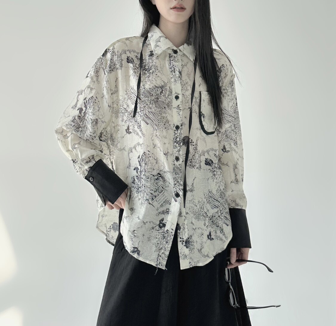 3073P75提花衬衫女长袖薄款,女装衬衫,钱塘801（原钱塘901）