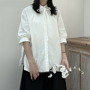 山本风暗黑系立体装饰小众短袖衬衫女夏季宽松个性百搭半袖衬衣潮图片