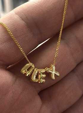 泡泡字母项链英文拼接项坠可爱