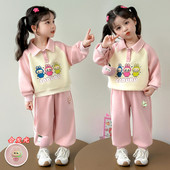女童春季 童装 春秋款 2026新款 宝宝不开裆孩子湖州棉B类套装