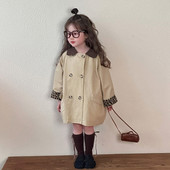 儿童春秋款 2026新款 女童春季 类B棉中长翻领秋春小风衣宝宝