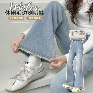 牛仔布中弹B类春夏秋微喇裤裤子