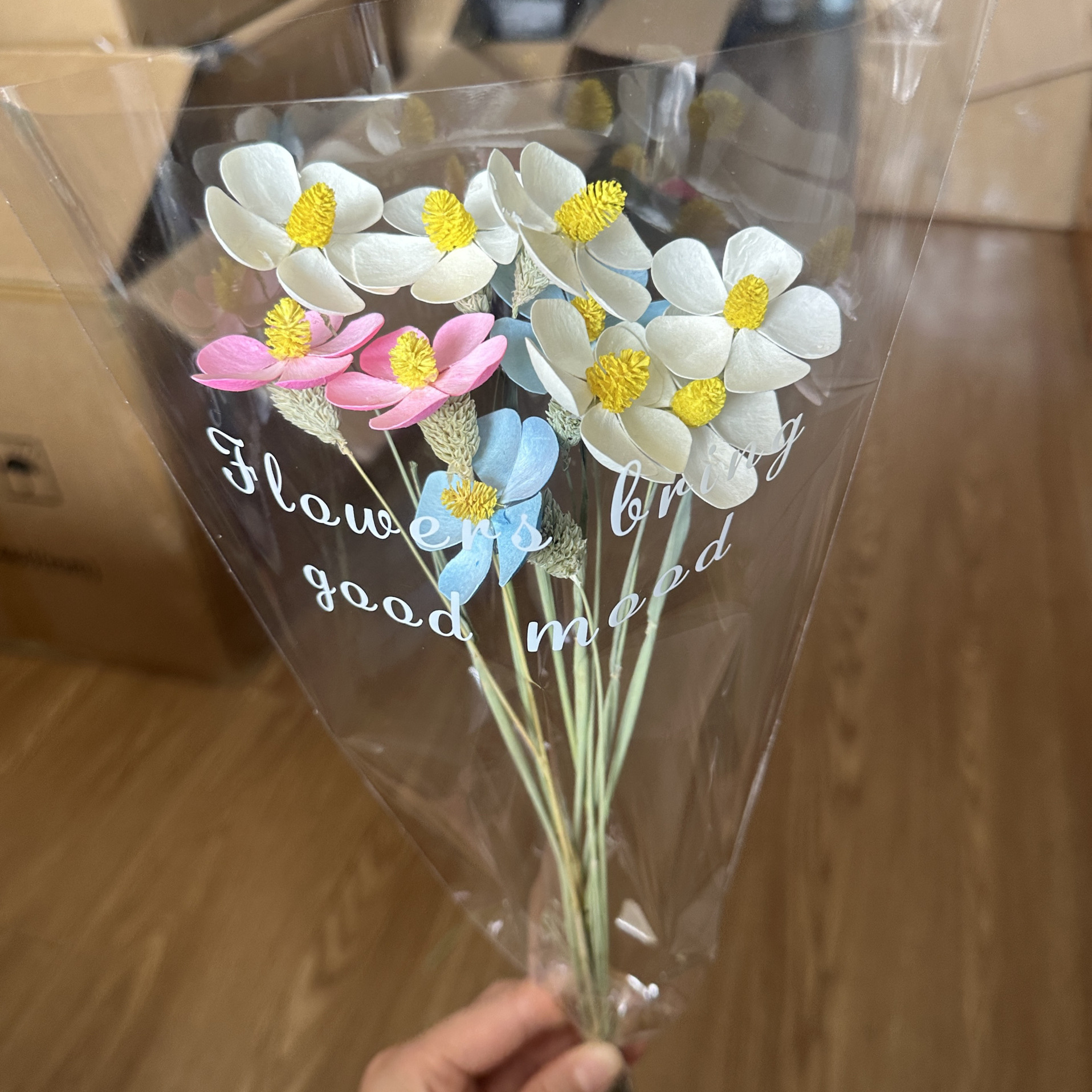 紫罗兰蝴蝶花干花花束真花装饰品拍摄道具材料手工永生花labubu