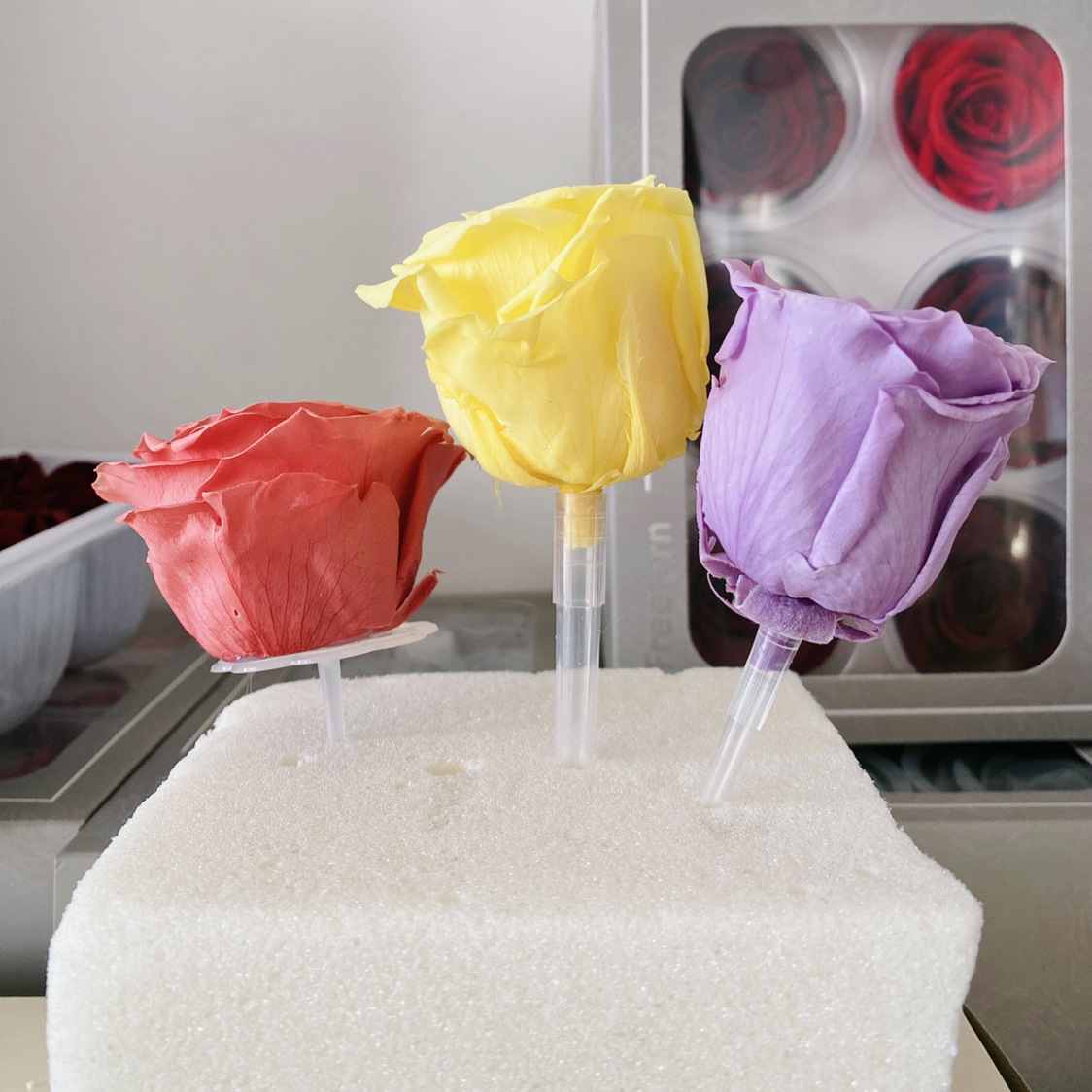 永生花DIY花泥插花材固定神器花束抱抱筒工具材料包干花花托透明
